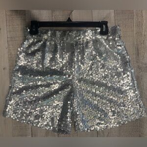 Silver Sequin Women's Shorts